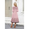 Zeagoo 3/4 Sleeve Women’s Dress Casual Aline Summer Fall Midi Long Dresses(Pink Flower)