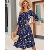 Zeagoo 3/4 Sleeve Women’s Dress Casual Aline Summer Fall Midi Long Dresses(Sf180)