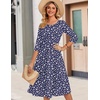 Zeagoo 3/4 Sleeve Women’s Dress Casual Aline Summer Fall Midi Long Dresses(Xh445)