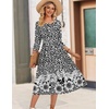 Zeagoo 3/4 Sleeve Women’s Dress Casual Aline Summer Fall Midi Long Dresses(Xh523)