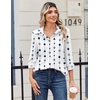 Zeagoo Blouse for Women Dressy Long Sleeve Button Down Shirts V Neck Tops(Geometric White 599)