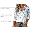 Zeagoo Blouse for Women Dressy Long Sleeve Button Down Shirts V Neck Tops(Leaf Blue 181)