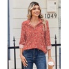 Zeagoo Blouse for Women Dressy Long Sleeve Button Down Shirts V Neck Tops(Polka Dot Red 590)