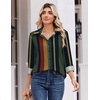Zeagoo Blouse for Women Dressy Long Sleeve Button Down Shirts V Neck Tops(Stripes Multicolor 275)