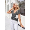 Zeagoo Sexy Tops for Women Deep V Neck Shirts Summer Tops Low Cut Tshirts(A01-grey)