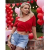 Zeagoo Sexy Tops for Women Deep V Neck Shirts Summer Tops Low Cut Tshirts(A01-red)