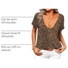 Zeagoo Sexy Tops for Women Deep V Neck Shirts Summer Tops Low Cut Tshirts(An136 Cheetah Print)