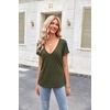 Zeagoo Sexy Tops for Women Deep V Neck Shirts Summer Tops Low Cut Tshirts(Army Green)