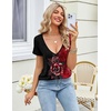 Zeagoo Sexy Tops for Women Deep V Neck Shirts Summer Tops Low Cut Tshirts(Bf309)