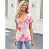 Zeagoo Sexy Tops for Women Deep V Neck Shirts Summer Tops Low Cut Tshirts(Cx11 Graphic)