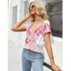 Zeagoo Sexy Tops for Women Deep V Neck Shirts Summer Tops Low Cut Tshirts(Cx11 Graphic)
