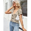 Zeagoo Sexy Tops for Women Deep V Neck Shirts Summer Tops Low Cut Tshirts(Sp31 Floral)