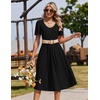 Zeagoo Summer Casual Dress for Womens Floral Midi Sundress with Pockets(Black)