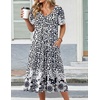 Zeagoo Summer Casual Dress for Womens Floral Midi Sundress with Pockets(Black Floral)