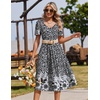 Zeagoo Summer Casual Dress for Womens Floral Midi Sundress with Pockets(Black Floral)