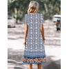 Zeagoo Summer Casual Dress for Womens Floral Midi Sundress with Pockets(Blue Floral-printed)