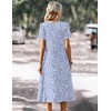 Zeagoo Summer Casual Dress for Womens Floral Midi Sundress with Pockets(Blue-printed)