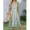 Zeagoo Summer Casual Dress for Womens Floral Midi Sundress with Pockets(Floral Printed-6)