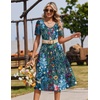 Zeagoo Summer Casual Dress for Womens Floral Midi Sundress with Pockets(Floral-1)