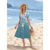 Zeagoo Summer Casual Dress for Womens Floral Midi Sundress with Pockets(Floral-4)