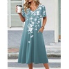 Zeagoo Summer Casual Dress for Womens Floral Midi Sundress with Pockets(Floral-4)
