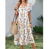 Zeagoo Summer Casual Dress for Womens Floral Midi Sundress with Pockets(Floral-5)