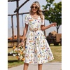 Zeagoo Summer Casual Dress for Womens Floral Midi Sundress with Pockets(Floral-5)