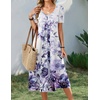 Zeagoo Summer Casual Dress for Womens Floral Midi Sundress with Pockets(Floral-6)