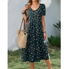 Zeagoo Summer Casual Dress for Womens Floral Midi Sundress with Pockets(Floral-66)