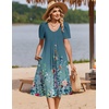 Zeagoo Summer Casual Dress for Womens Floral Midi Sundress with Pockets(Floral-7)