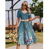 Zeagoo Summer Casual Dress for Womens Floral Midi Sundress with Pockets(Floral-7)