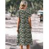 Zeagoo Summer Casual Dress for Womens Floral Midi Sundress with Pockets(Green Floral)