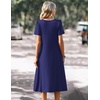 Zeagoo Summer Casual Dress for Womens Floral Midi Sundress with Pockets(Navy Blue)