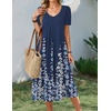 Zeagoo Summer Casual Dress for Womens Floral Midi Sundress with Pockets(Navy Floral)