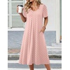 Zeagoo Summer Casual Dress for Womens Floral Midi Sundress with Pockets(Pink Dot)