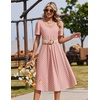 Zeagoo Summer Casual Dress for Womens Floral Midi Sundress with Pockets(Pink Dot)