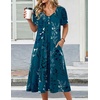 Zeagoo Summer Casual Dress for Womens Floral Midi Sundress with Pockets(Sf365)