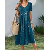 Zeagoo Summer Casual Dress for Womens Floral Midi Sundress with Pockets(Sf365)