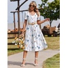 Zeagoo Summer Casual Dress for Womens Floral Midi Sundress with Pockets(White Floral)