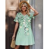 Zeagoo Summer Casual Dresses for Women A Line Sun Dress Ruffle Short Sleeve V Neck Floral Tshirt Dress with Pockets(Floral Printed-2)