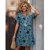 Zeagoo Summer Casual Dresses for Women A Line Sun Dress Ruffle Short Sleeve V Neck Floral Tshirt Dress with Pockets(Floral-1)