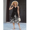 Zeagoo Summer Dress for Women 2026 Sleeveless Tank Midi Dress Vacation Beach Sundress Aline Boho Clothing(A02-black Floral)