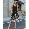 Zeagoo Summer Dress for Women 2026 Sleeveless Tank Midi Dress Vacation Beach Sundress Aline Boho Clothing(A02-black Floral)