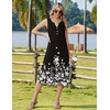 Zeagoo Summer Dress for Women 2026 Sleeveless Tank Midi Dress Vacation Beach Sundress Aline Boho Clothing(A02-black Floral)