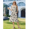 Zeagoo Summer Dress for Women 2026 Sleeveless Tank Midi Dress Vacation Beach Sundress Aline Boho Clothing(Apricot Floral)