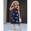 Zeagoo Summer Dress for Women 2026 Sleeveless Tank Midi Dress Vacation Beach Sundress Aline Boho Clothing(Blue Floral)