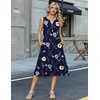 Zeagoo Summer Dress for Women 2026 Sleeveless Tank Midi Dress Vacation Beach Sundress Aline Boho Clothing(Blue Floral)