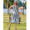 Zeagoo Summer Dress for Women 2026 Sleeveless Tank Midi Dress Vacation Beach Sundress Aline Boho Clothing(Blue Geometry)