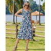 Zeagoo Summer Dress for Women 2026 Sleeveless Tank Midi Dress Vacation Beach Sundress Aline Boho Clothing(Blue Plant Leaves)
