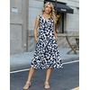 Zeagoo Summer Dress for Women 2026 Sleeveless Tank Midi Dress Vacation Beach Sundress Aline Boho Clothing(Blue Plant Leaves)